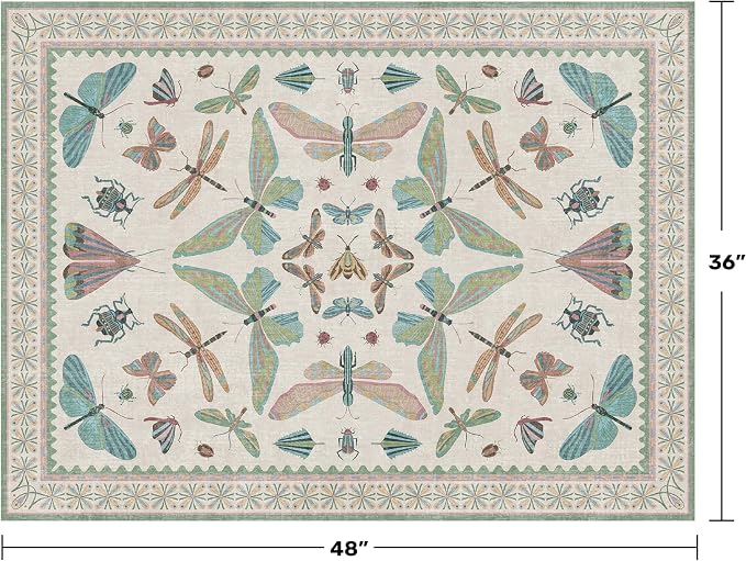 Washable Sage Green Large Entryway Rug, 3x4 Area Rugs - Image 2