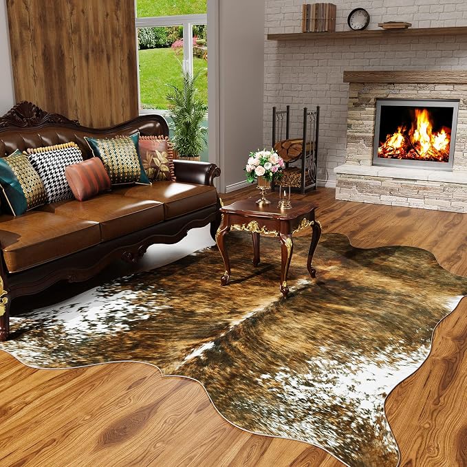 AROGAN Faux Cow Print Rug Large by AROGANAREARUG