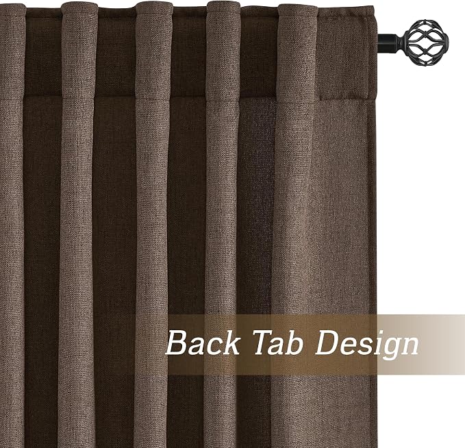 RYB HOME Natural Linen Sheer Curtains 90 inches Long - Image 3