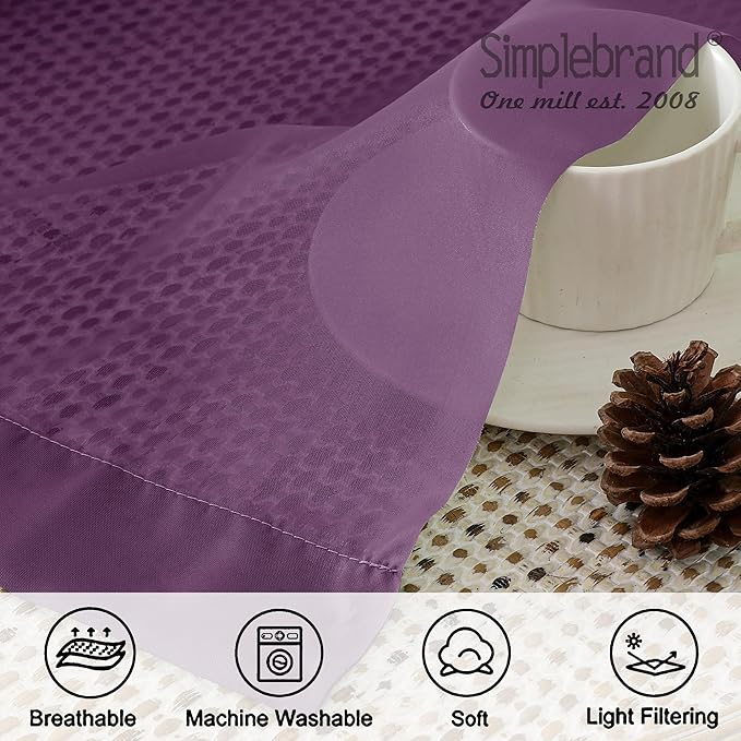 Simplebrand Plum Purple Sheer Curtains 72 Inches Long 2 Panels - Image 7