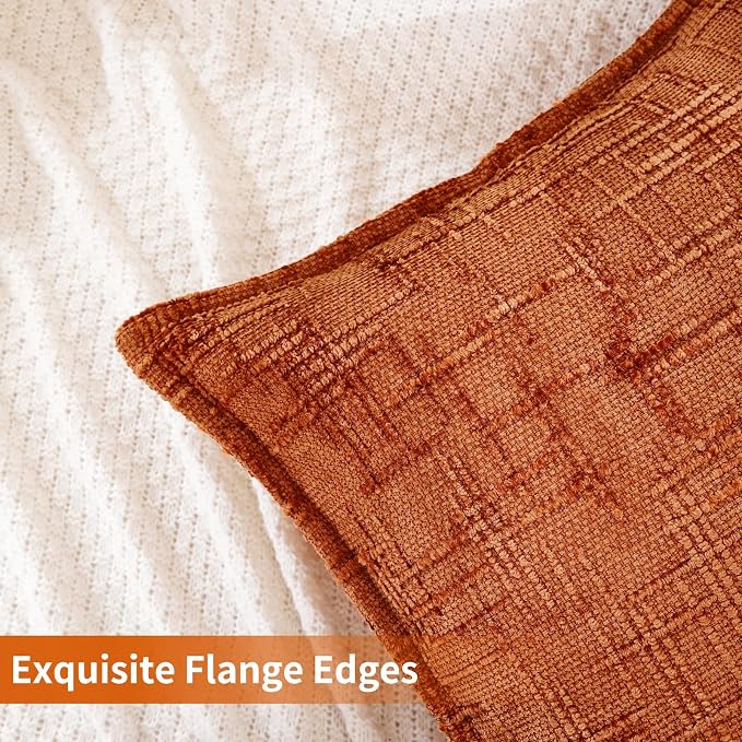 HPUK Fall Chenille Soft Throw Pillow Covers 18x18 Set of 2, Accent Cushion - Image 2