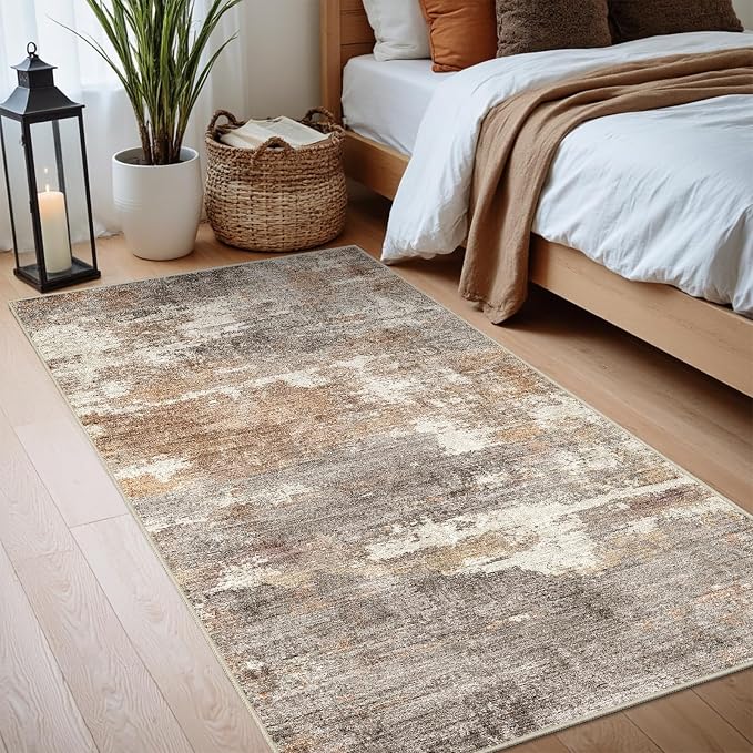 2x4 Washable Entryway Runner Rug: Abstract Small Area Rug Soft Non Slip Door Mat - Image 7
