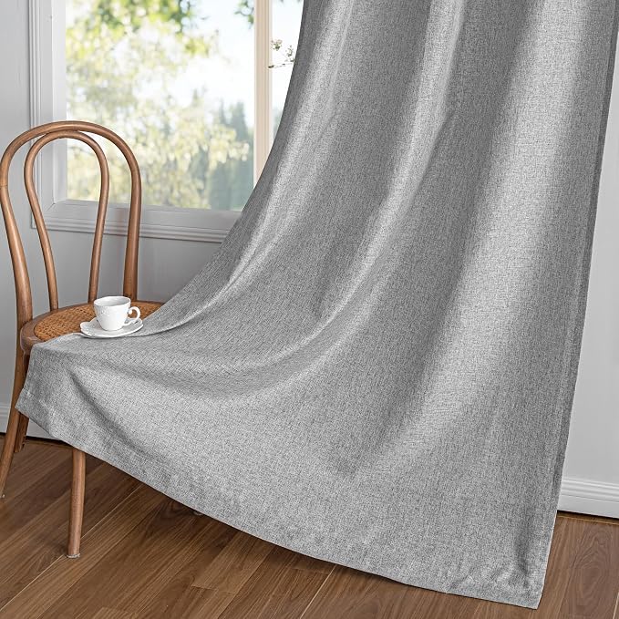 MYSKY HOME 95 Inch Sliding Door Curtains Farmhouse Light Filtering Privacy - Image 4