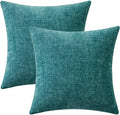 MIULEE Pack of 2 Couch Throw Pillow Covers 22x22 Inch Soft Teal Chenille Pillow by MIULEE