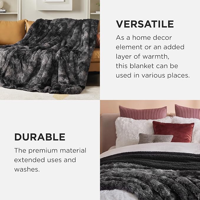 Bedsure GentleSoft Fluffy Black Blanket Cozy Gifts - Image 4