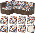 8Pcs Stretch Patio Cushion Covers, Outdoor Couch & Sofa Replacement Slipcovers by VORSHAPE
