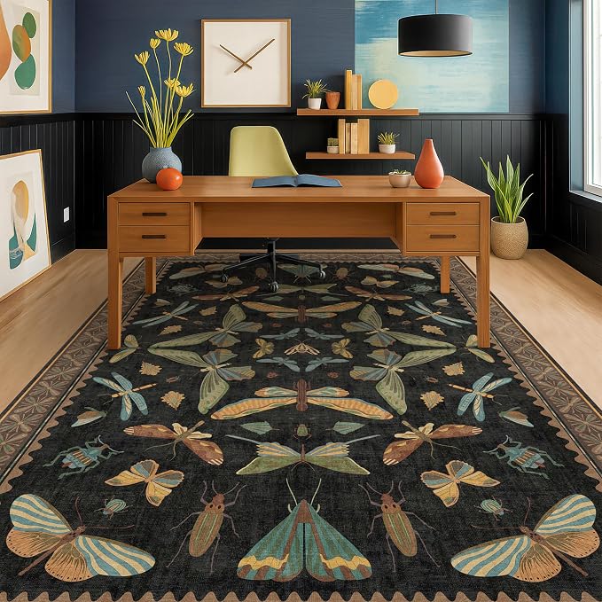 Hazo Haus Living Room Rug Black Boho 6x9 - Image 6