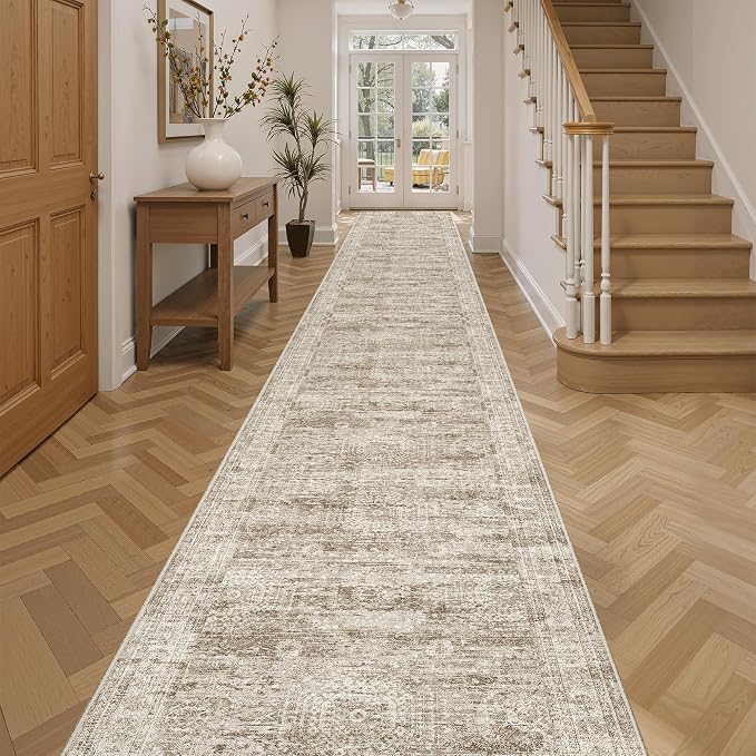 Runner Rug 2'6" x 16' Washable Non-Slip 2.5x16 ft Long Runner Rugs by Soalmost