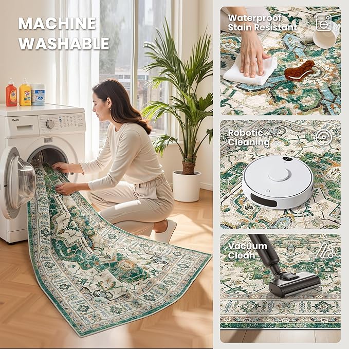 zesthome 9x12 Area Rugs, Stain Resistant Washable Rug, Ultra-Thin Rugs - Image 5