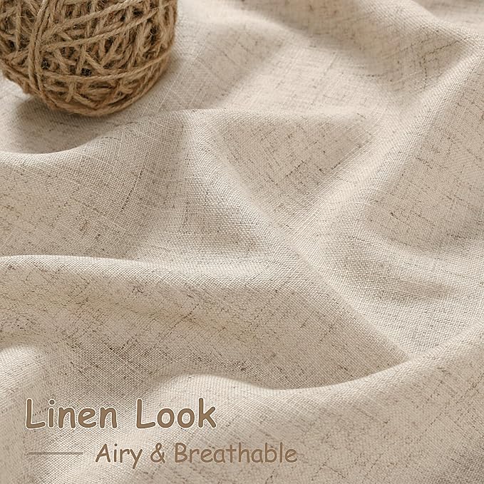 Nanspring Grey Flax Linen Curtains 102 Inches Long - Image 4