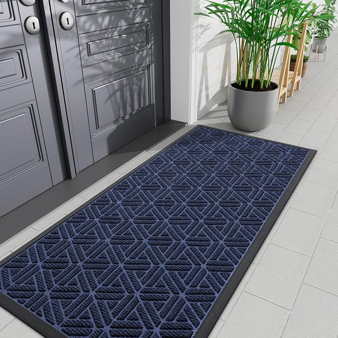 Smiry Front Door Mat Outside Entrance, Heavy Duty Sturdy Natural Rubber Doormat by Smiry