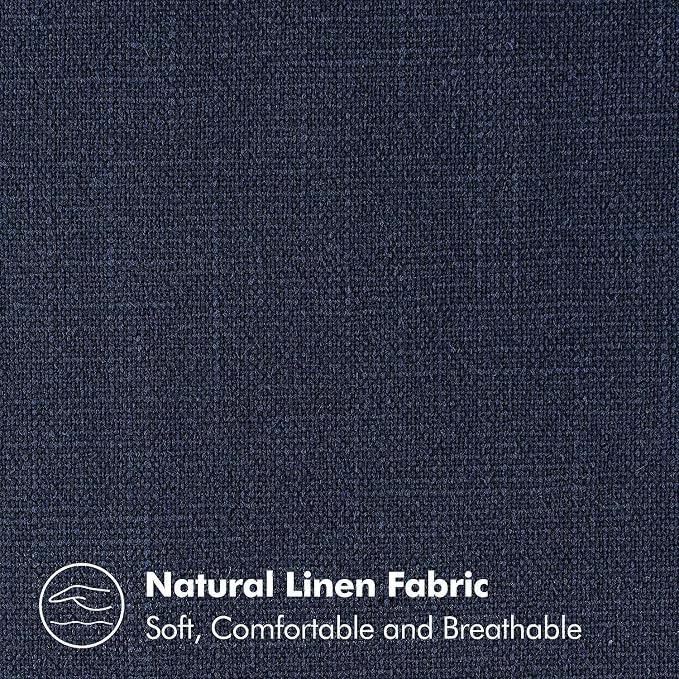 MIULEE Decorative Linen Pillow Covers 18x18 Inch Navy Blue | Boho Farmhouse​ - Image 2