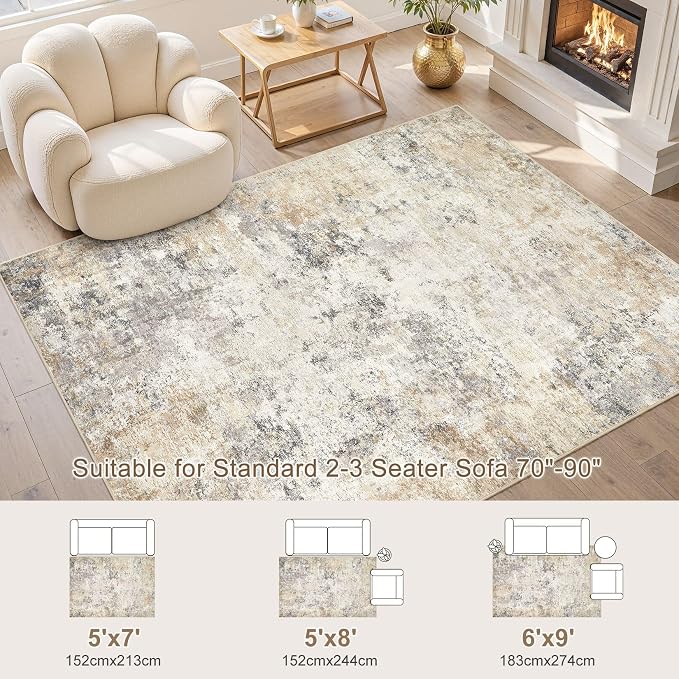 UERMEI 5x8 Area Rug Living Room Rugs - Image 2