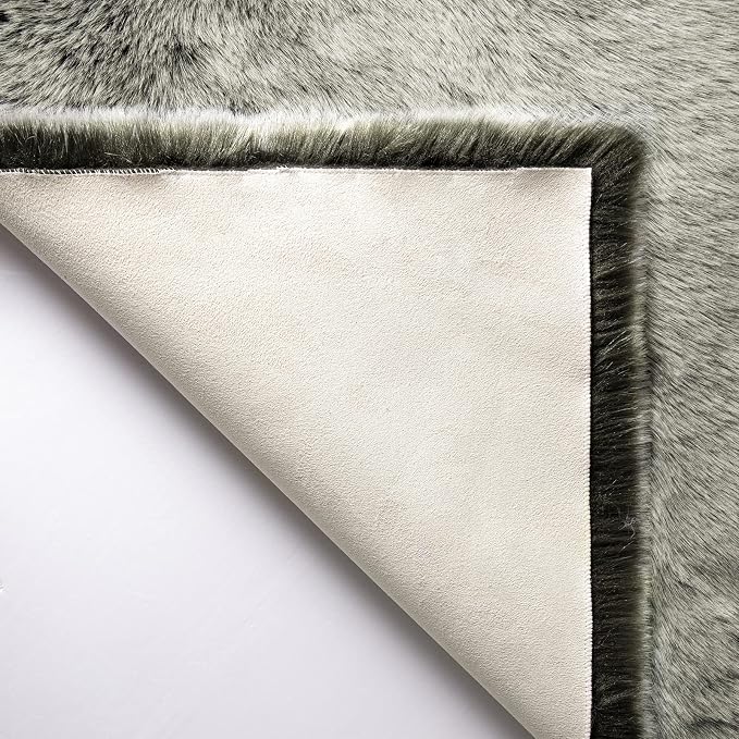 Ashler Home Deco Faux Fox Fur Area Rug, 2x3 ft, High Pile, Rectangular - Image 6
