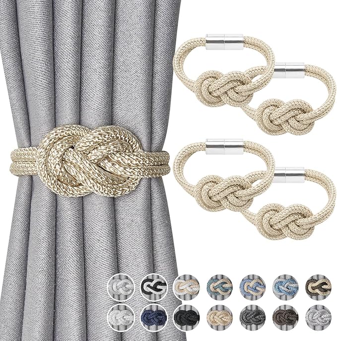 NICEEC 4 Pack Mini Magnetic Curtain Tiebacks Nordic Simple Style Drape Tie by NICEEC