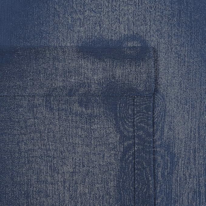 DWCN Navy Blue Sheer Curtains Semi Transparent Voile Rod Pocket Curtains - Image 6