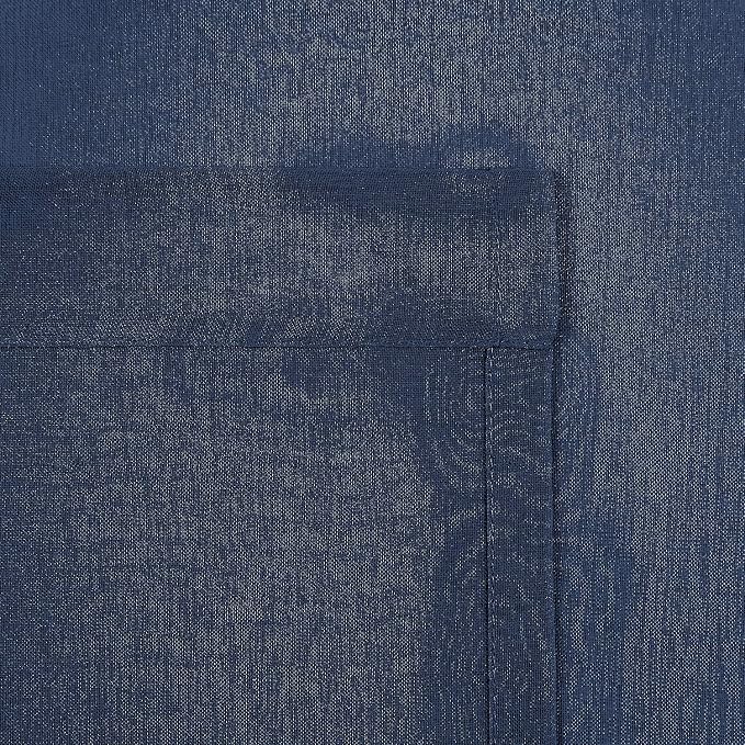 DWCN Navy Blue Sheer Curtains Semi Transparent Voile Rod Pocket Curtains - Image 6
