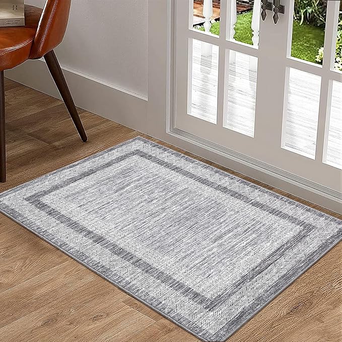 GarveeHome Modern Geometric Area Rug 2x3 Distressed Bordered Washable Non Slip - Image 8