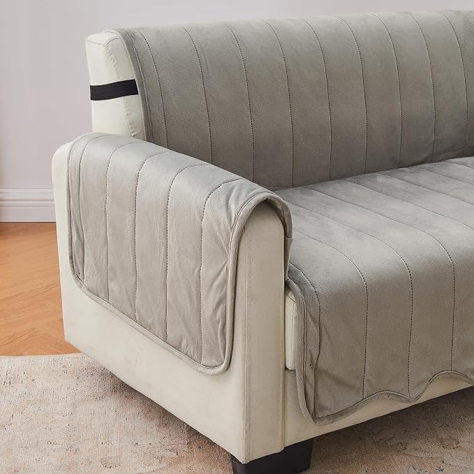 Great Bay Home Velvet Chair Cover - Image 3