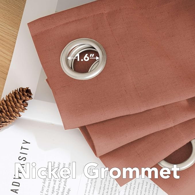 H.VERSAILTEX Linen Curtains Home Decorative Nickel Grommet Curtains Privacy - Image 5