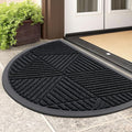 Smiry Half Circle Front Door Mat Outside Entrance, Heavy Duty Sturdy Natural by Smiry