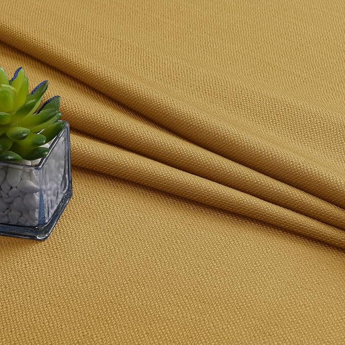 Chyhomenyc Gold Valance for Windows, Light Filtering Faux Linen Textured Small - Image 9