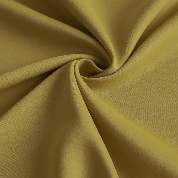 Yellow Pinch Pleated Curtains 92 Inch Length 2 Panels Set Noise Cancelling - Image 7