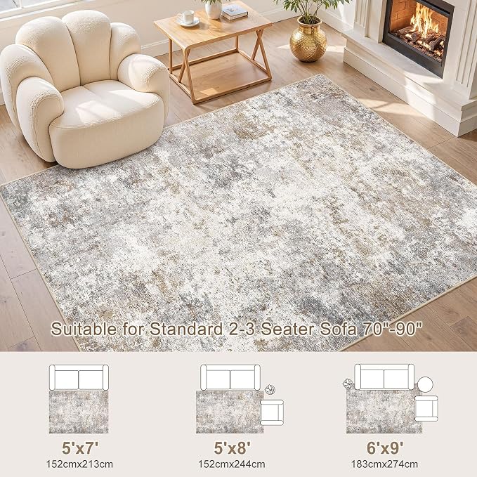 UERMEI 5x8 Area Rug Living Room Rugs - Image 2