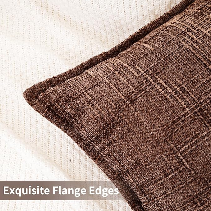 HPUK Fall Chenille Soft Throw Pillow Covers 18x18 Set of 2, Accent Cushion - Image 2