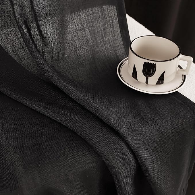 Black Linen Curtains 72 inches Long - Image 4