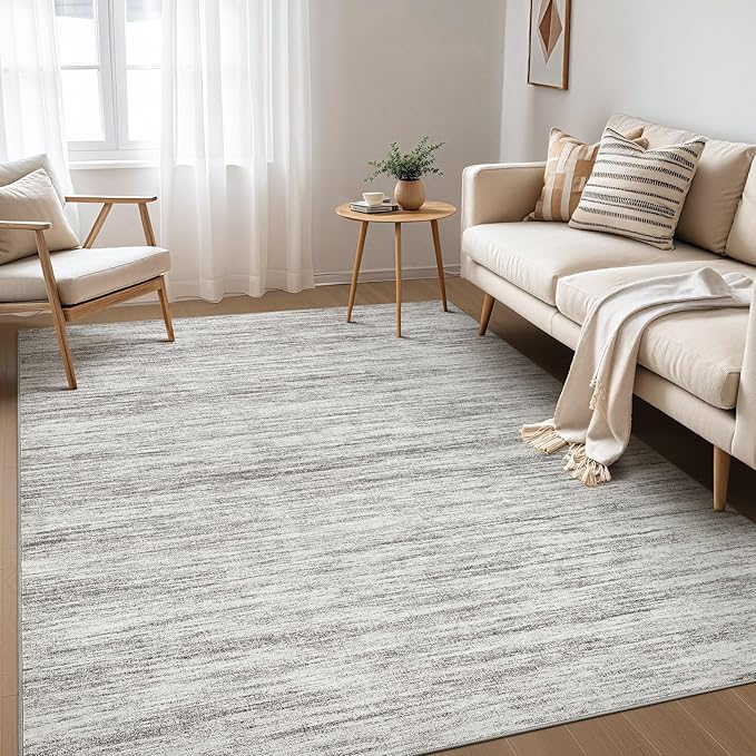 Nakagishi 5X7 Area Rugs Living Room: Washable Large Vintage Rug Neutral by NakagishiAreaRug