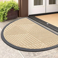 Smiry Half Circle Front Door Mat Outside Entrance, Heavy Duty Sturdy Natural by Smiry