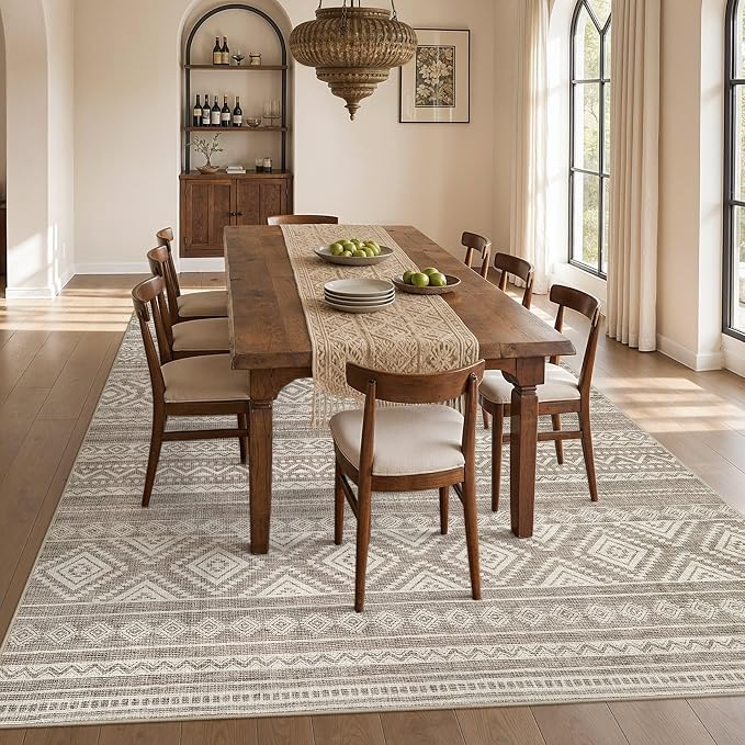 cotiled Boho 7x10 Area Rug for Living Room: Large Moroccan Washable Rug | Solve - Image 6