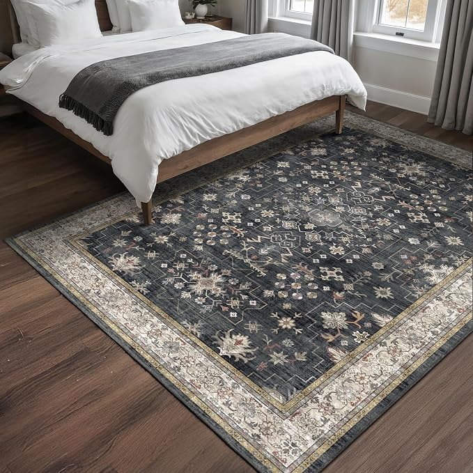 Black Modern Farmhouse 5x8 Area Rug - Image 8