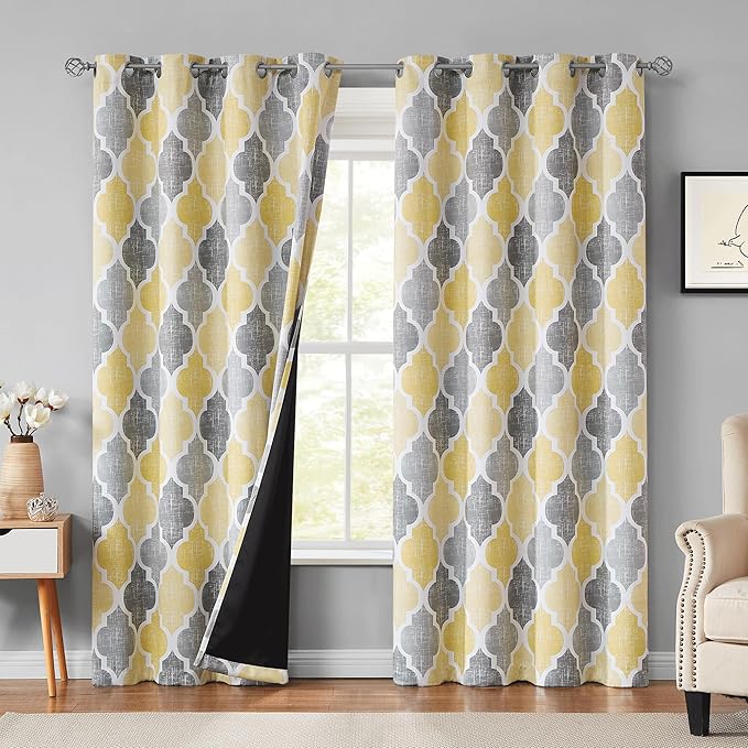 Beauoop 100% Blackout Curtains 90 Inches Long 2 Panels by Beauoop