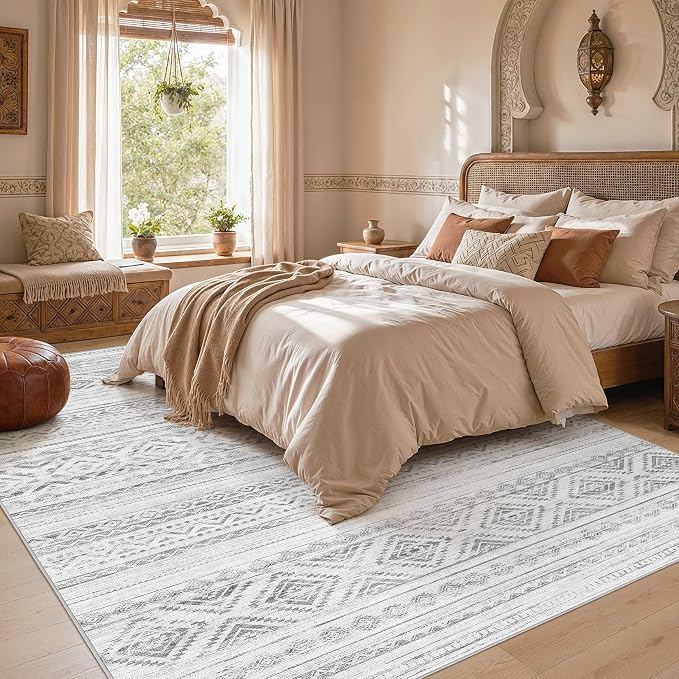 cotiled Boho 8x10 Area Rugs for Living Room: Large Moroccan Washable Rug | - Image 6