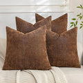 Set of 4 Soft Textured Decorative Throw Pillow Covers 16x16 Inch Cozy Farmhouse by Cozoomy