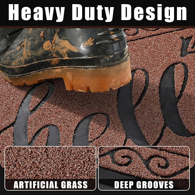 Yimobra Welcome Mats for Front Door 29.5x17, Heavy Duty Waterproof Outdoor Door - Image 2