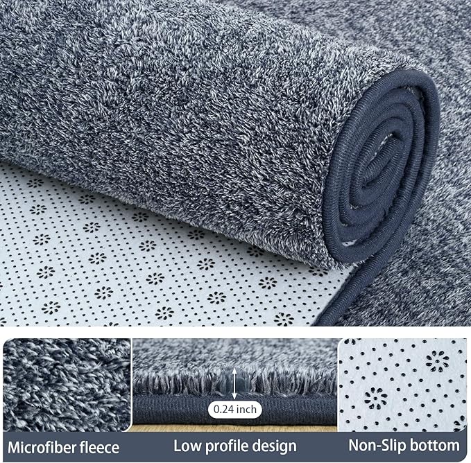 5x7 Area Rugs for Living Room Non Slip Dorm Bedroom Rug, Minimalist Washable - Image 3