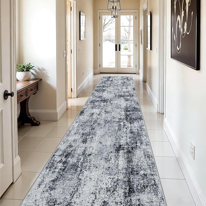 3x12 Washable Hallway Runner Rug: Non Slip Carpet Runners Easy-to-Clean by WIEVEDENS