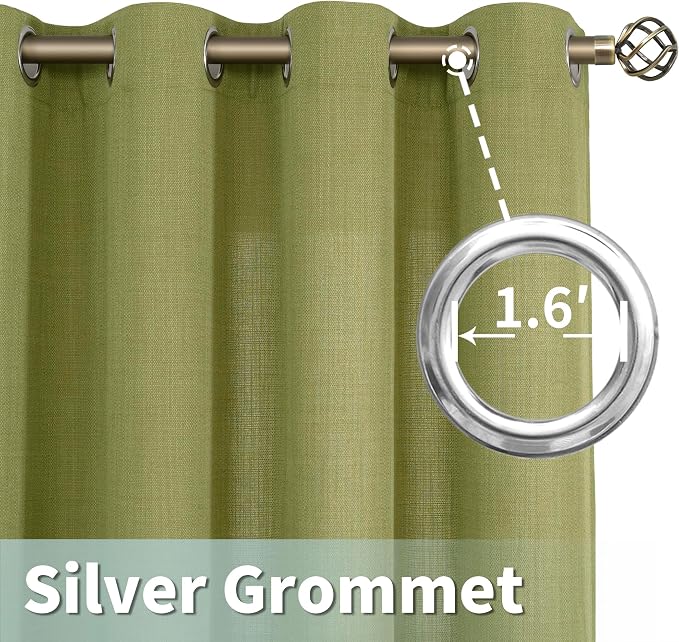 LAMIT Moss Green Linen Curtains - Image 5