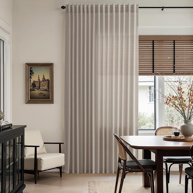 Nanspring Ecru Linen Curtains 84 Inches Long - Image 8