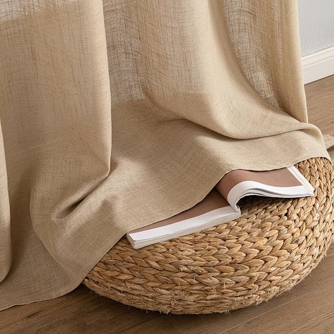 MIULEE Brown Linen Curtains 108 Inches Long - Image 7