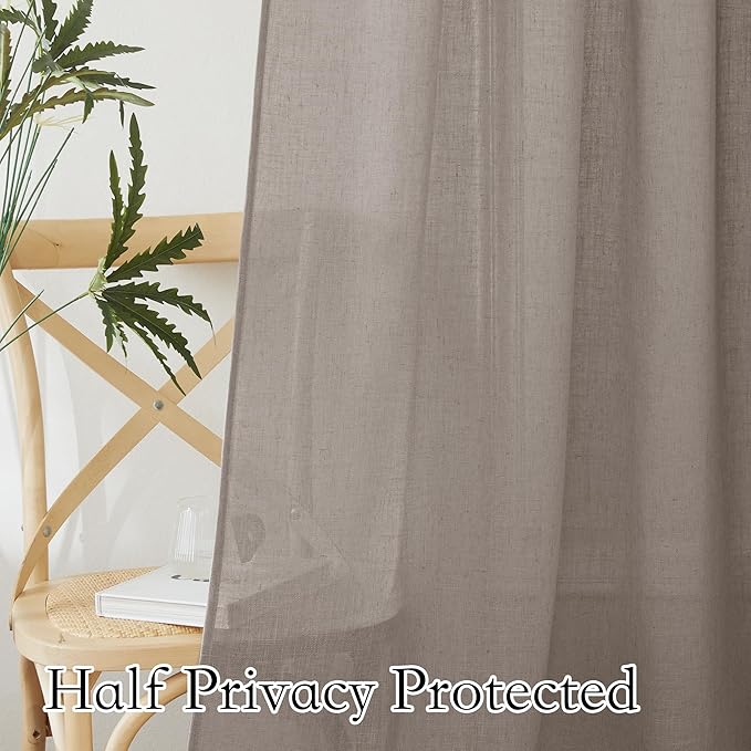 RYB HOME Linen Curtains for Bedroom - Image 3