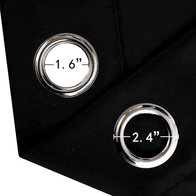 LEMOMO Black Blackout Curtains 40 x 63 Inch Length/Set of 2 Curtain - Image 6