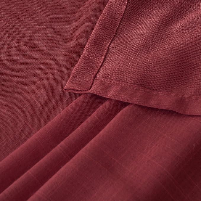 BGment Linen Burgundy Curtains 40 Inch Length - Image 8