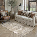 PureCozy Beige Area Rug 3x5 Machine Washable Modern Abstract Office Carpet by PureCozy