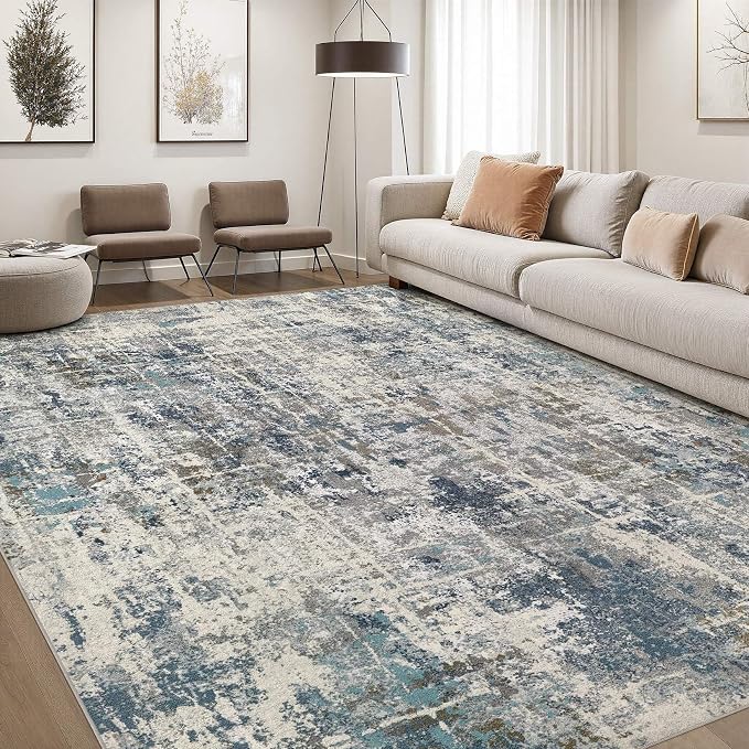 DMOYEST Area Rug Living Room Rugs 8x10 Washable Abstract Carpet | Neutral by DMOYEST