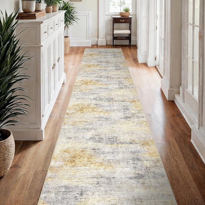 3x15 Washable Kitchen Runner Rug: Modern Abstract Runners - Image 8