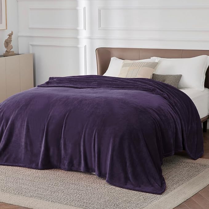 Bedsure GentleSoft Fleece Bed Blankets Large Size Purple - Image 2